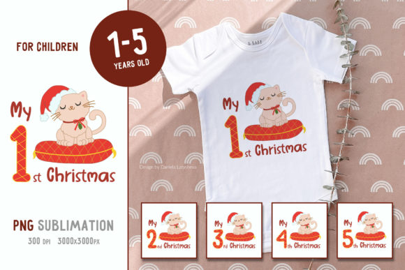 Baby Christmas with Cute Cat Illustrations