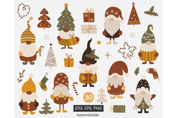 Boho Christmas Gnome SVG Illustrations for Handmade Creations