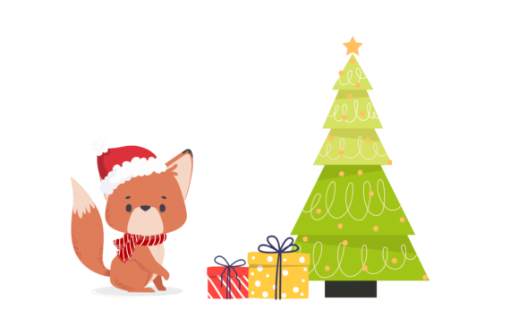 Christmas Animal Illustration Winter for Blog and Website Design