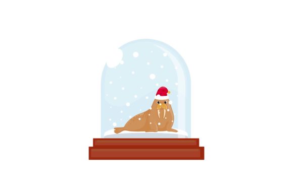 Christmas Cute Animal Snowball Globe Embroidery