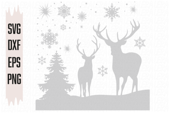 Christmas Deer Illustration for Handmade Creations