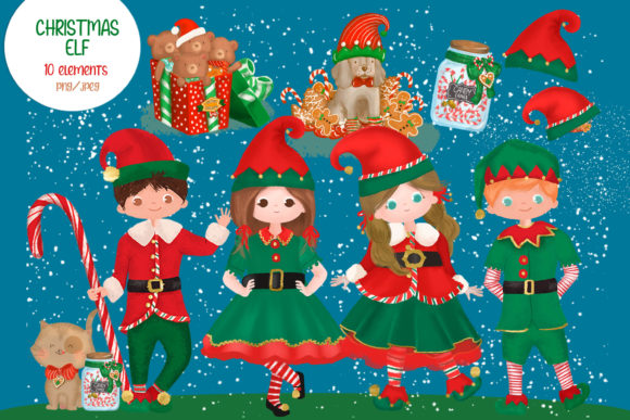 Christmas Elf Cliparts for Festive Crafting Projects
