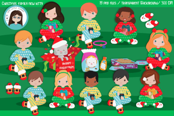 Christmas New Kitty Illustrations for Festive Design Projects