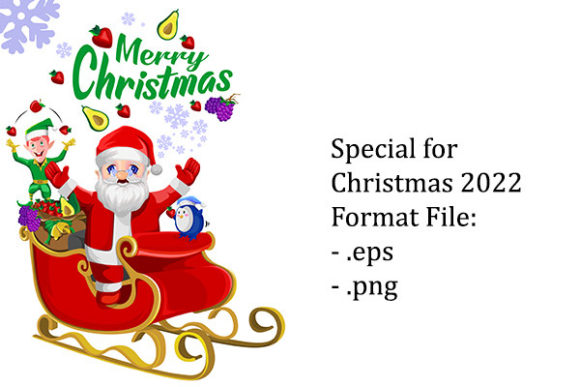 CHRISTMAS SANTA FRUIT Illustrations for Handmade Projects
