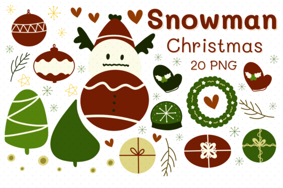 Christmas Snowman Clipart for Festive Design Projects