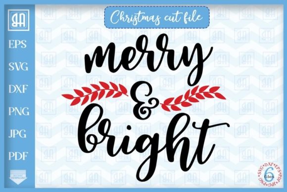 Christmas SVG - Merry and Bright SVG Illustrations