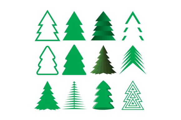 Christmas Tree Vector Collection for Illustrations