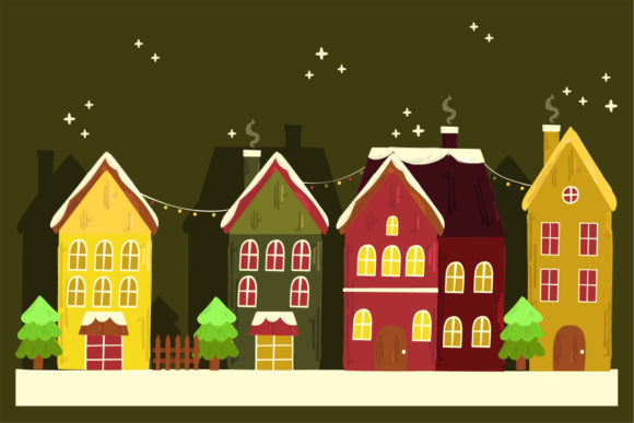 Christmas Village Illustration Review for Branding and Marketing