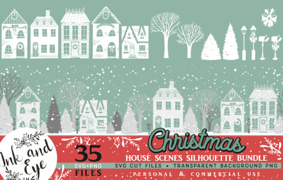 Christmas Winter House Illustration for Local Branding