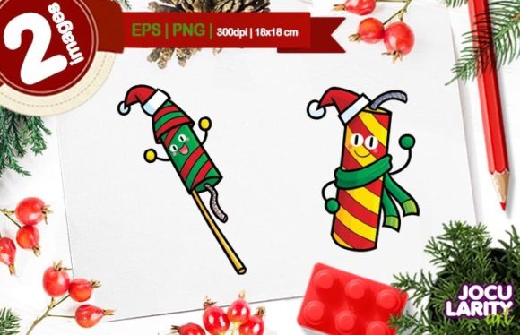 Cute Christmas Firecracker Cartoon Illustration Review