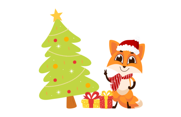 Fox Christmas Illustration Winter for Blog and Website Design