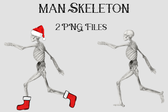 Man Skeleton Christmas Casual Illustration for Local Branding