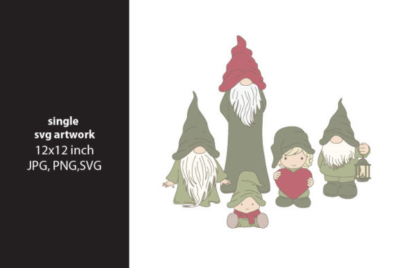 Vintage Dwarf, Christmas Gnome-Elf SVG for Illustrations